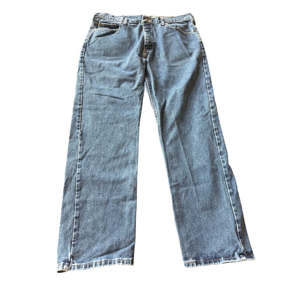 Wrangler Men Straight Leg Jeans 38x30 Blue Denim Casual Regular Workwear Outdoor